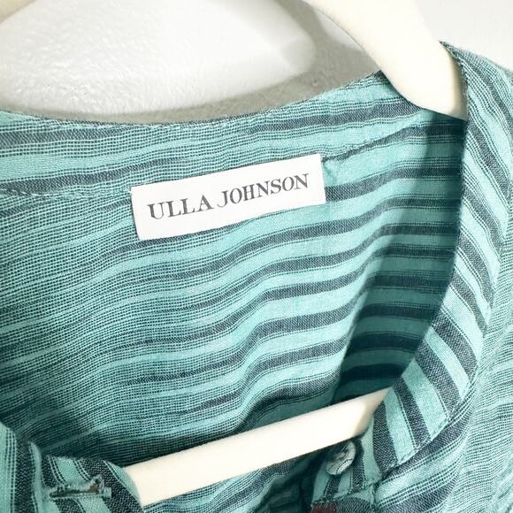 Ulla Johnson Womens Dress Fiora Ruffle Midi Poplin Allover Print Green Size 2 - Picture 4 of 10